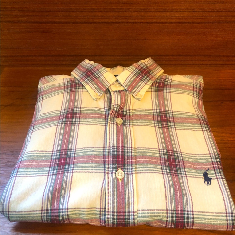 Nice Button up Short Sleeve Ralph Lauren Plaid Shirt Sz Large in Great Condition